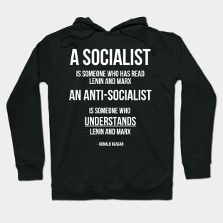 Reagan Anti-Socialism Quote Dark Hoodie